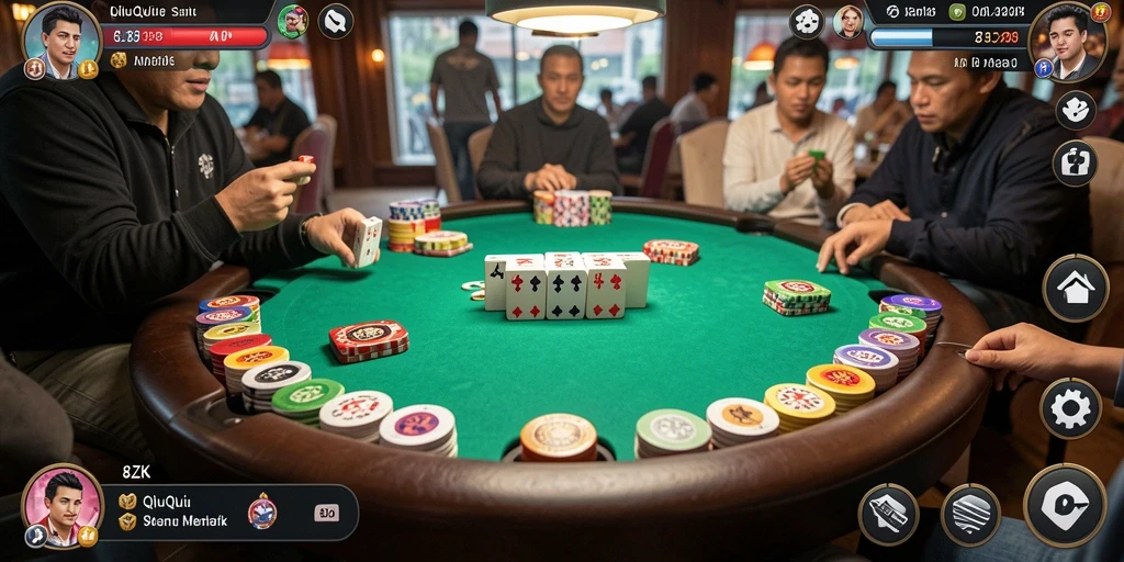 Screenshot menunjukkan gameplay mendebarkan dari permainan QiuQiu 8ZK.