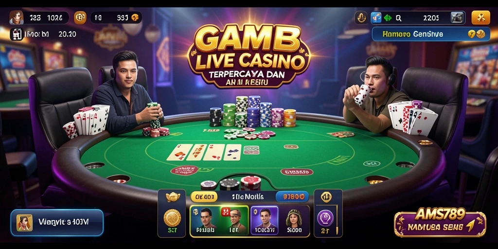 Tampilan gameplay Live Casino yang mengasyikkan dan interaktif di AMS789.