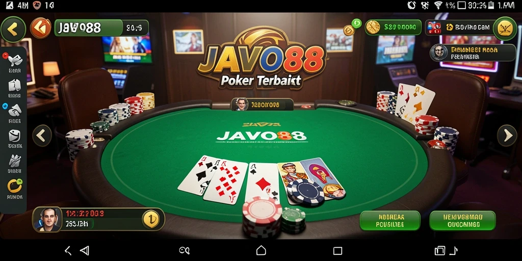 Tampilan menarik dari gameplay poker di JAVO88.