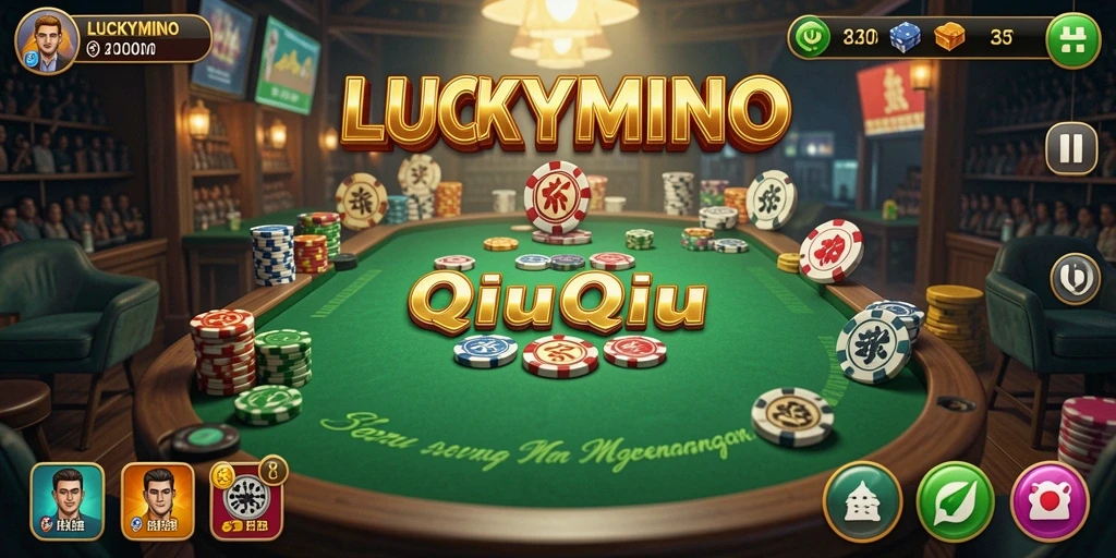 Screenshot gameplay LUCKYMINO yang menampilkan kartu dan interaksi pemain.