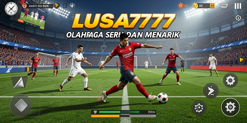 Screenshot utama LUSA777 menunjukkan aksi seru dalam permainan olahraga.