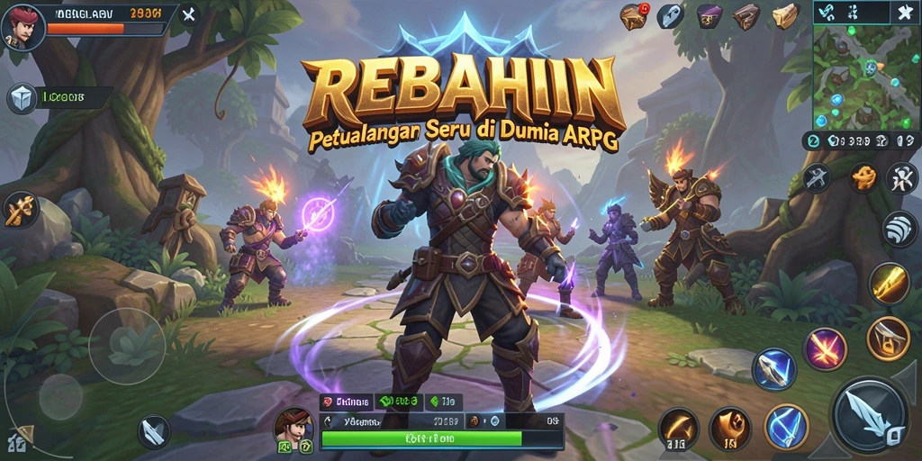 Tampilan menarik dari gameplay ARPG yang seru di REBAHIN.