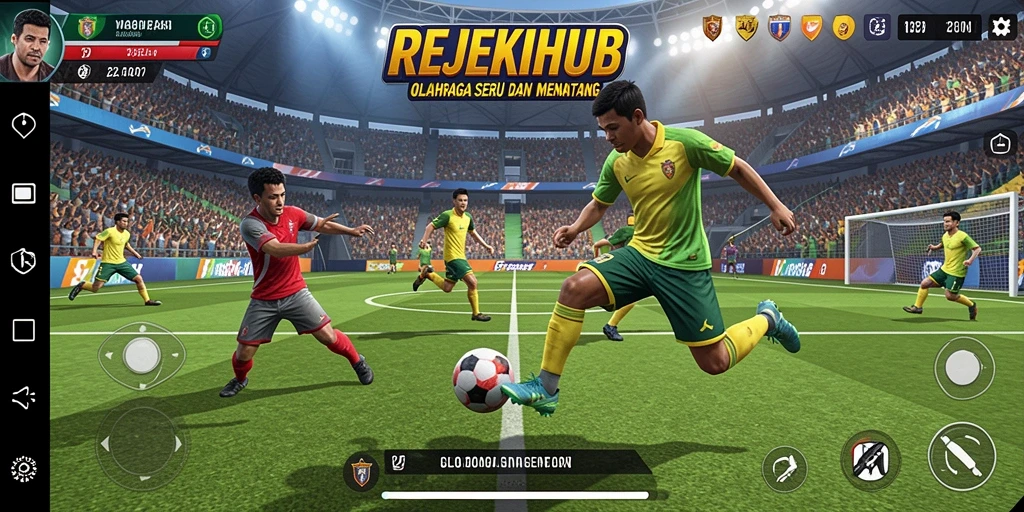 Tampilan gameplay seru dalam game olahraga REJEKIHUB.