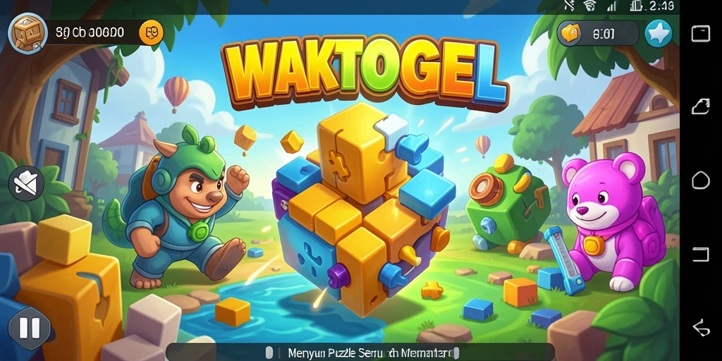 Screenshot gameplay WAKTOGEL menunjukkan keseruan menyusun puzzle.